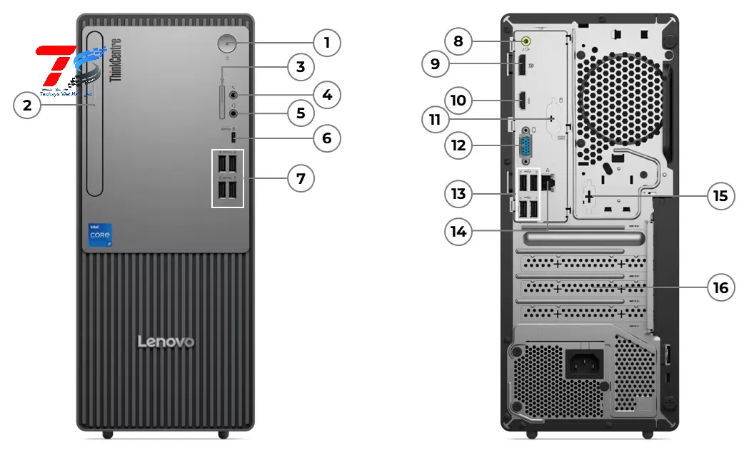 Máy tính để bàn Lenovo ThinkCentre Neo 50t Gen 4 12UB0005VA ( i5-14400/8GB/256GB/Wifi,BT/NO OS/1Yr)